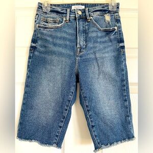 Good American Bemuda Raw Hem Cutoff High Wasit Stretch Shorts 2/26